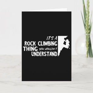 Rock Climbing Thing Bouldering Rock Climber Sunset Card