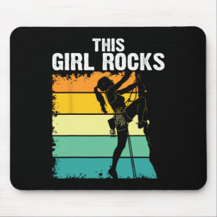 Rock Climbing, This Girl Rocks, Bouldering, Mounta Mouse Mat