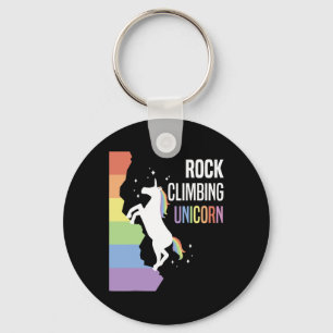Rock Climbing Unicorn Funny Rainbow Climber T Shir Key Ring