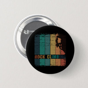 Rock climbing vintage climber 6 cm round badge