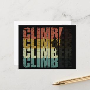 Rock climbing vintage climber holiday postcard