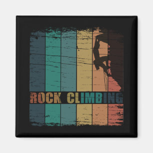 Rock climbing vintage climber magnet
