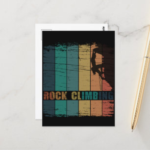 Rock climbing vintage climber postcard