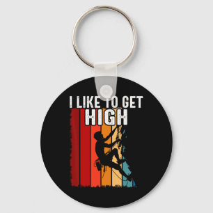 Rock Climbing Vintage I Like To Get High Funny Cli Key Ring