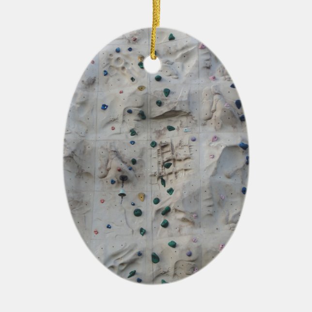 Rock Climbing Wall Ceramic Tree Decoration (Front)