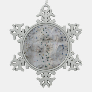 Rock Climbing Wall Snowflake Pewter Christmas Ornament