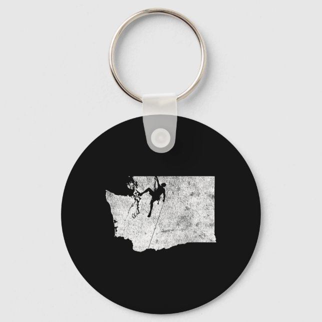 Rock Climbing - Washington Rock Climbing Shirt  Key Ring (Front)