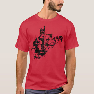 Rock Climbing West Virginia Rock Climber State Map T-Shirt