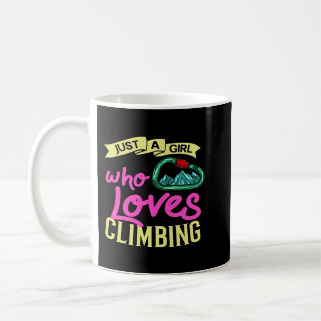Rock Climbing Women Indoor Bouldering Girl Wall Tr Coffee Mug (Left)