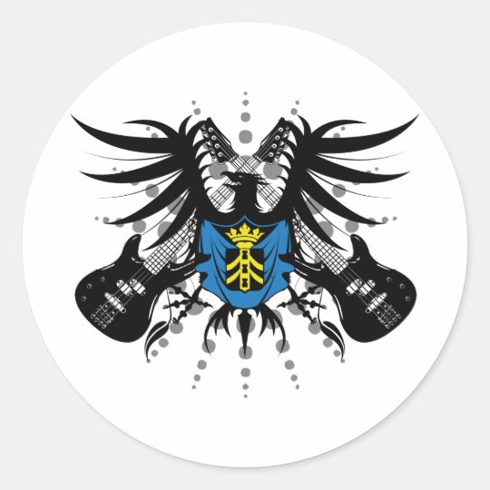 Rock Coat of Arms Classic Round Sticker