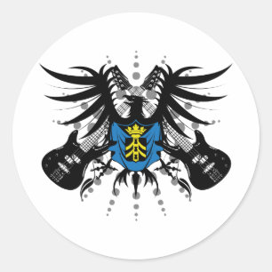 Rock Coat of Arms Classic Round Sticker