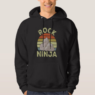 Rock Collecting Geology Funny Rock Ninja Hoodie