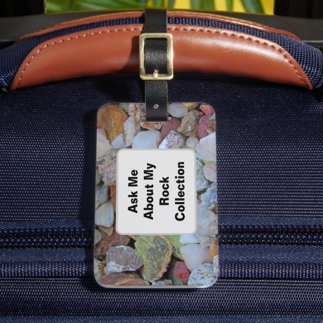 Rock Collection Nature Rockhound Colourful Stones Luggage Tag (Front Insitu 2)