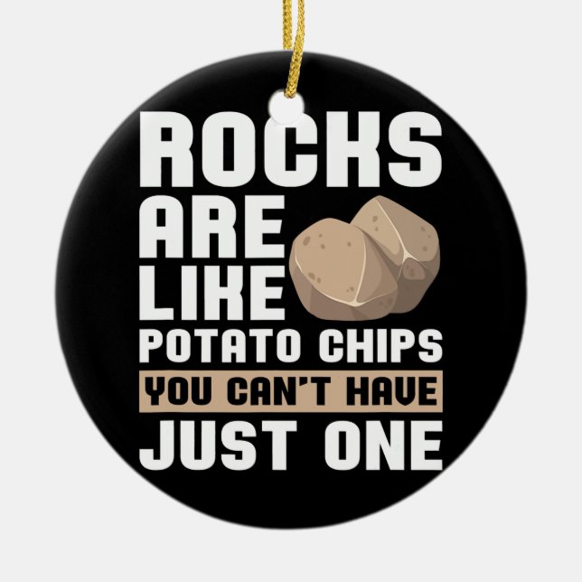 Rock Collector Geologist Mineral Fossils Rock Ceramic Tree Decoration (Front)