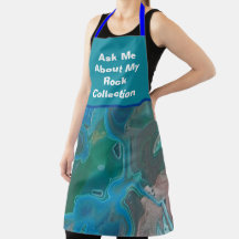 Rock Collector Humour Blue Green Marbled Stone