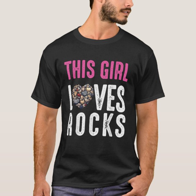 Rock Collector Hunting Women Girl Stones Geology R T-Shirt (Front)