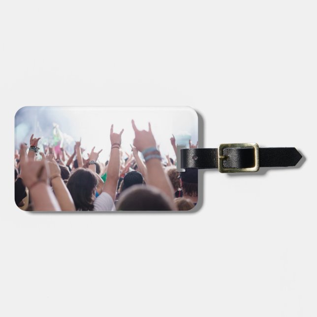 Rock Concert Audience Luggage Tag (Front Horizontal)