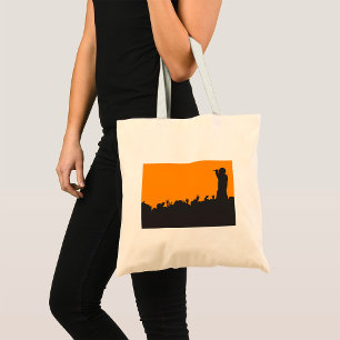 Rock Concert Crowd Silhouette Music Festival Tote Bag