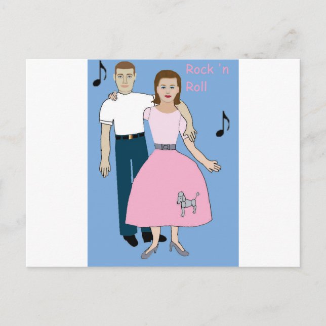 rock couple ready to dance postcard (Front)