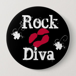 'Rock Diva In Black" Button