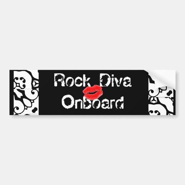 "Rock Diva Onboard Bumper Sticker" - Customisable Bumper Sticker (Front)