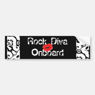 "Rock Diva Onboard Bumper Sticker" - Customisable Sticker