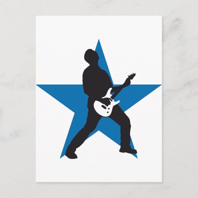 rock e-guitar player postcard (Front)