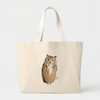 Rock eagle owl large tote bag