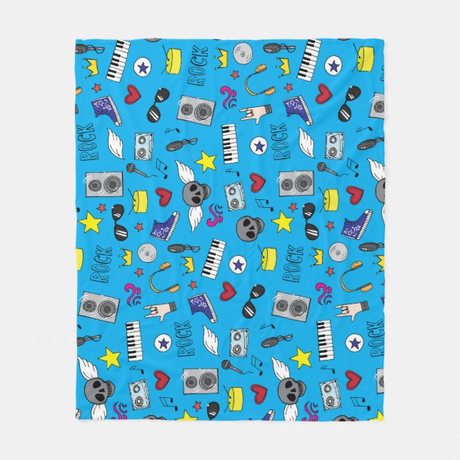 Rock Emo Music Teen Pattern Fleece Blanket (Front)