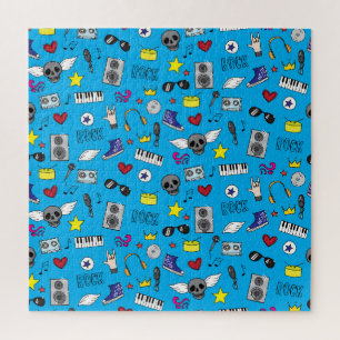 Rock Emo Music Teen Pattern Jigsaw Puzzle