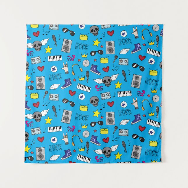 Rock Emo Music Teen Pattern Tapestry (Front)