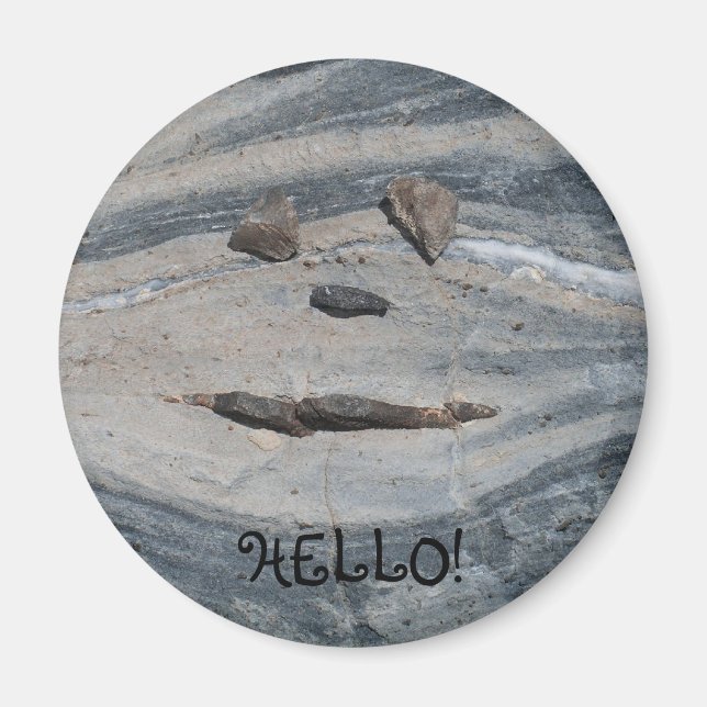 Rock Face Says Hello Magnet (Front)