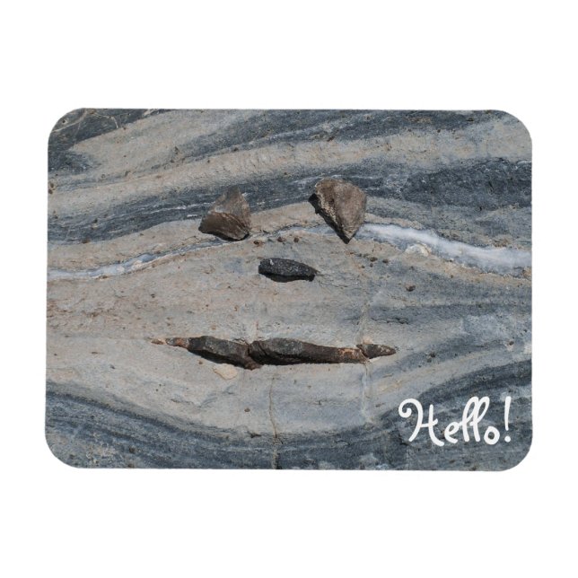 Rock Face Says Hello! Magnet (Horizontal)