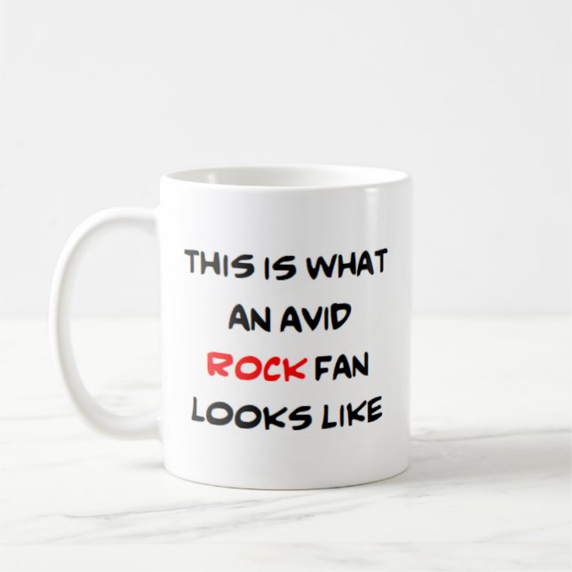 rock fan, avid coffee mug (Left)