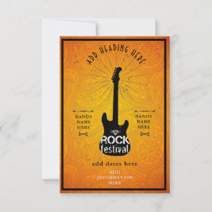 Rock Festival Invitation Flat Card