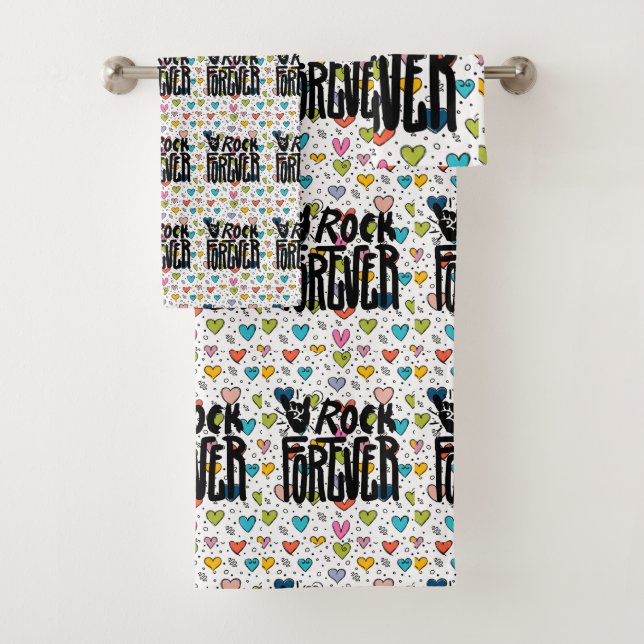 rock forever bath towel set (Insitu)