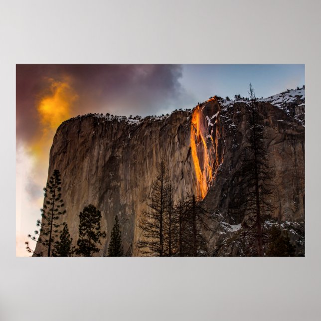 ROCK FORMATION WITH LAVA DURING DAYTIME POSTER (Front)