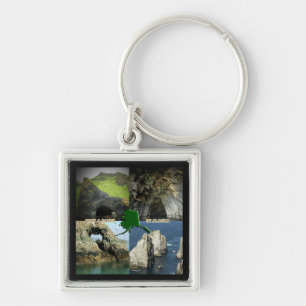 Rock Formations and Caves in Alaska Collage Key Ring