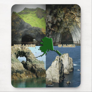 Rock Formations and Caves in Alaska Collage Mouse Mat