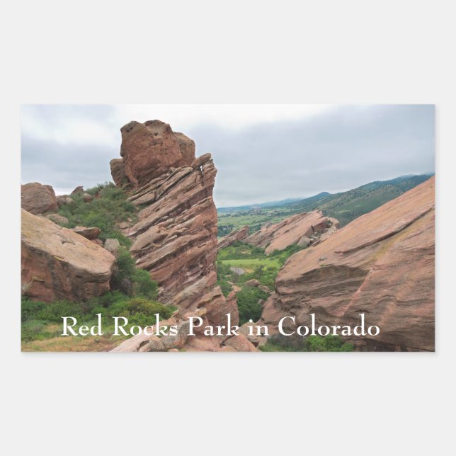 Rock Formations and Ranges Surrounding Red Rocks Rectangular Sticker (Front)