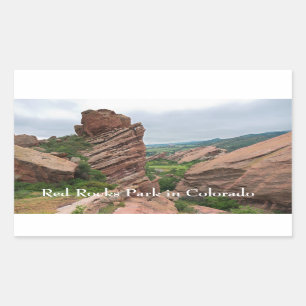 Rock Formations and Ranges Surrounding Red Rocks Rectangular Sticker