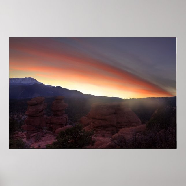 Rock Formations at Sunset Poster (Front)