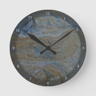 Rock fossils pattern round clock