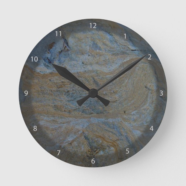 Rock fossils pattern round clock (Front)