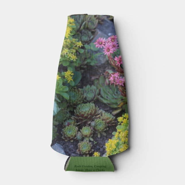 Rock Garden Hens n Chicks Bottle Cooler (Front)