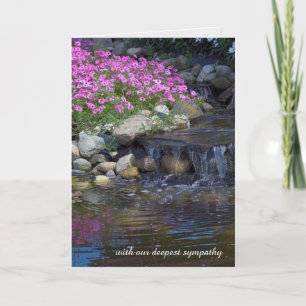 rock garden with waterfalls sympathy card