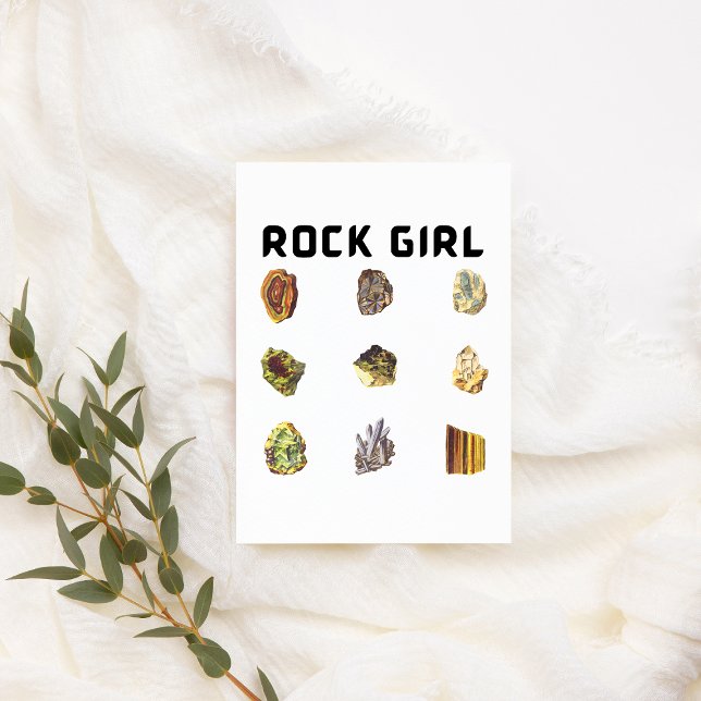 Rock Girl Funny Vintage Rock & Crystal Poster (Creator Uploaded)