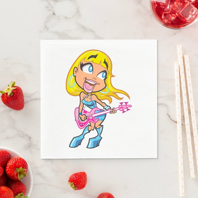 Rock Girl Paper Napkins (Creator Uploaded)