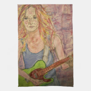 Rock Girl Tea Towel