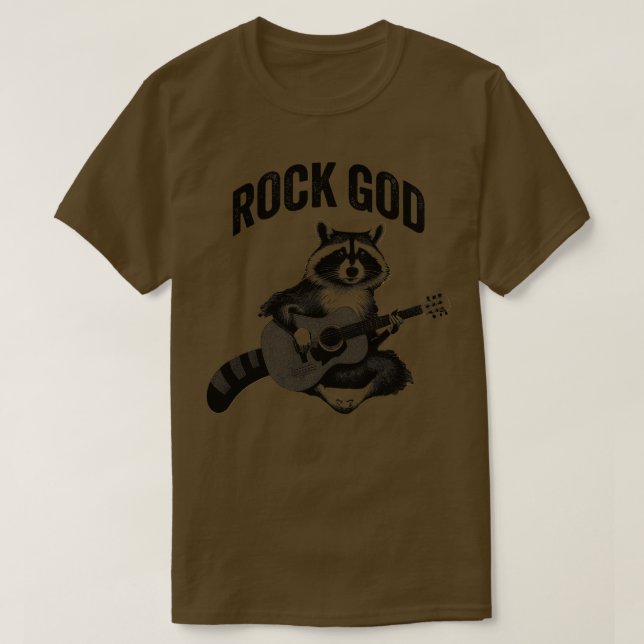 Rock God Racoon 1 T-Shirt (Design Front)